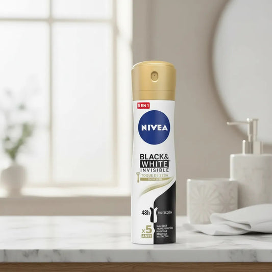 NIVEA EFECTO SATIN BLACK % WHITE INVISIBLE 150 ML