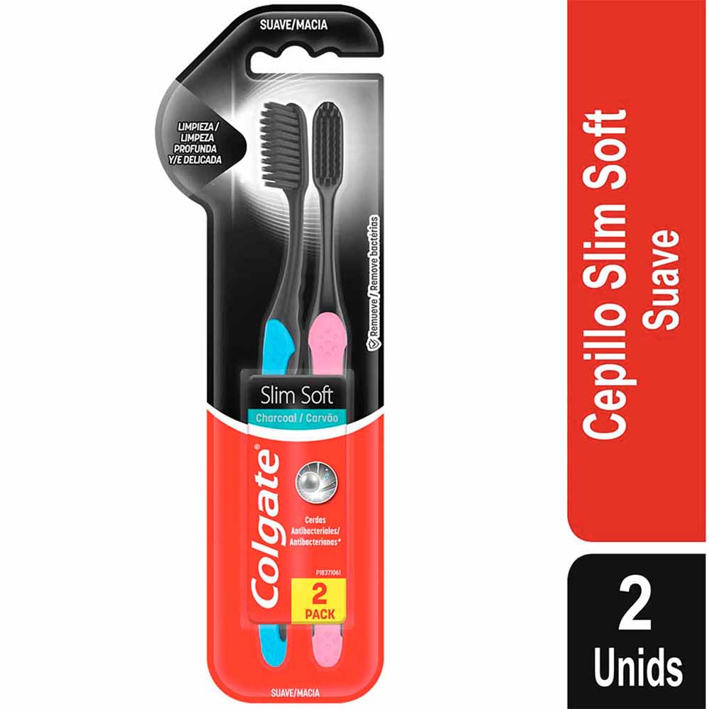 Cepillo Dentalcolgate Slim Soft Carbon 2U Colgate