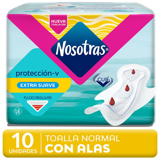 Nosotras Toalla Natural Normal Tela Suave X8