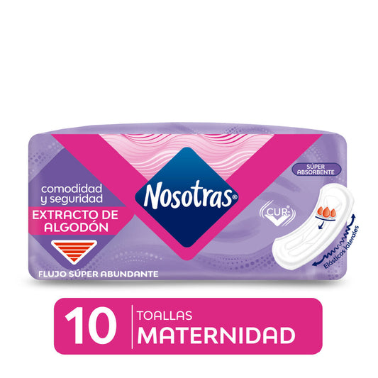 NOSOTRAS MATERNIDAD TELA SUAVE X 10 TOALLAS