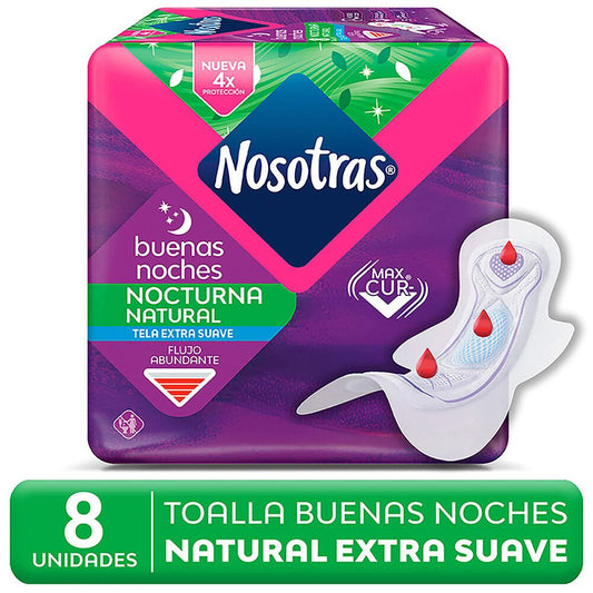 NOSOTRAS NOCTURNA NATURAL X 8 TOALLAS