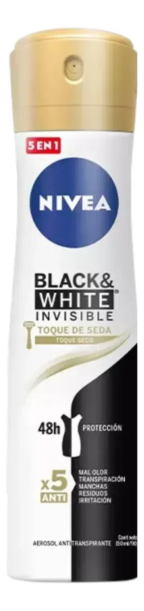 NIVEA EFECTO SATIN BLACK % WHITE INVISIBLE 150 ML