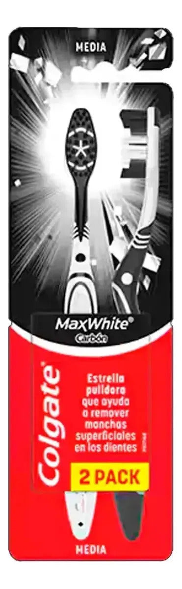 Colgate Cepillo De Dientes Maxwhite Carbon 2 Unidades
