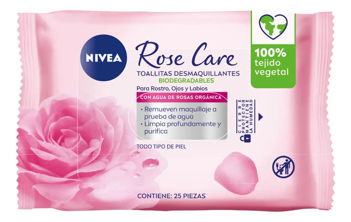 Nivea Rose Care Toallas Desmaquillantes X 25uds